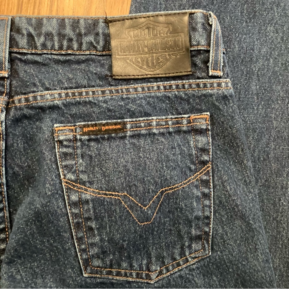 Harley Davidson Genuine MotorClothes Womens 12 Long Straight Leg Denim Jeans - Picture 3 of 11